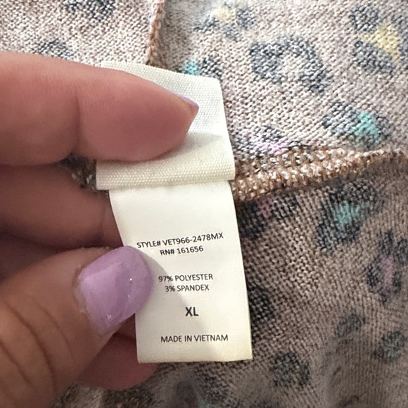 Sew In Love Neutral Leopard Print Hoodie. Sz XL - Picture 10 of 11